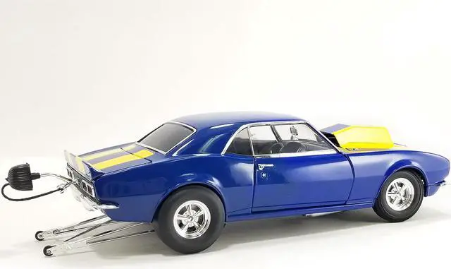 Alt view image 5 of 6 - 1968 Chevrolet Camaro Z/28 Blue with Yellow Stripes "Drag Outlaws" Limited Edition to 244 pieces 1/18 Diecast Model Car by ACME