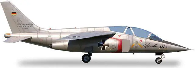 Alt view image 3 of 3 - Dassault Alpha Jet Aircraft "01 Prototype" Registration AT24 "Military" Series 1/72 Diecast Model by Herpa