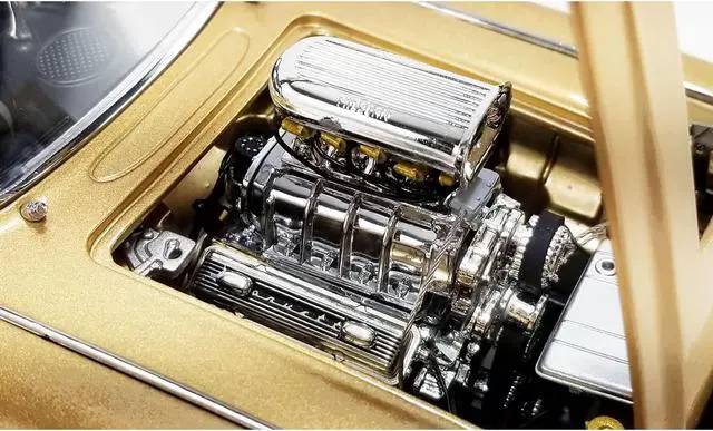 Alt view image 2 of 3 - 1961 Chevrolet Corvette Gasser "Rat Fink's The Fugitive Vette" Gold Metallic Limited Edition 1/18 Diecast Model Car by ACME