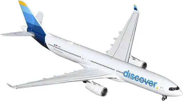 Alt view image 2 of 6 - Airbus A330-300 Commercial Aircraft "Discover Airlines" (D-AIKK) White with Blue Tail 1/400 Diecast Model by GeminiJets