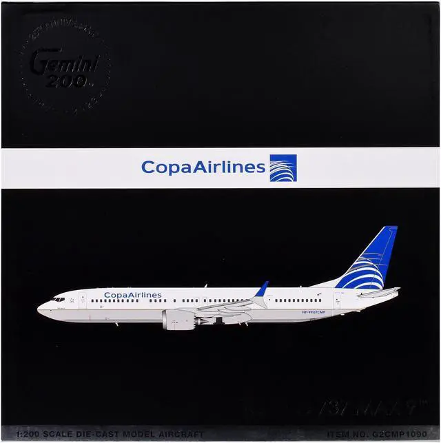 Alt view image 3 of 3 - Boeing 737 MAX 9 Commercial Aircraft "Copa Airlines" White with Blue Tail "Gemini 200" Series 1/200 Diecast Model by GeminiJets
