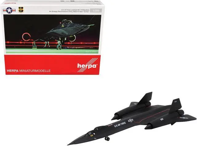 Main image of Lockheed SR-71B Blackbird Stealth Aircraft "Beale Air Base, Gumby" United States Air Force 1/200 Diecast Model by Herpa