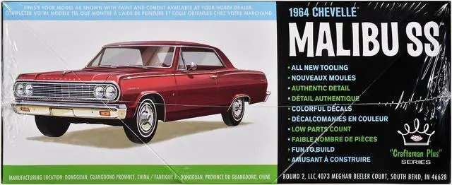 Alt view image 3 of 4 - Skill 2 Model Kit 1964 Chevrolet Chevelle Malibu SS "Craftsman Plus" Series 1/25 Scale Model by AMT