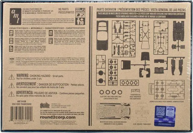 Alt view image 4 of 8 - 1956 Ford Thunderbird (Skill 2) 1/25 Plastic Model Kit by AMT