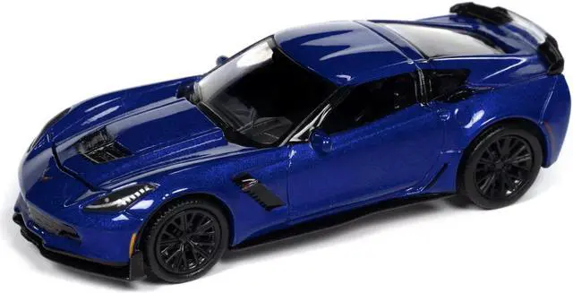 Alt view image 2 of 4 - 2019 Chevrolet Corvette Z06 Elkhart Lake Blue Metallic "Sports Cars" Series 1/64 Diecast Model Car by Auto World