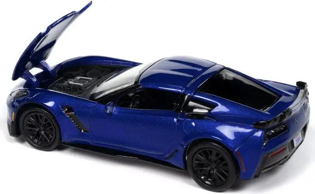 Alt view image 3 of 4 - 2019 Chevrolet Corvette Z06 Elkhart Lake Blue Metallic "Sports Cars" Series 1/64 Diecast Model Car by Auto World