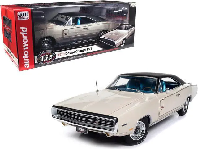 1970 Dodge Charger R/T EW1 White w/Black Top and Blue Met Interior