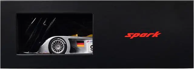 Alt view image 3 of 3 - Audi R8 #9 "Audi Sport Team Joest" 2nd Place "24 Hours of Le Mans" (2000) with Acrylic Display Case 1/18 Model Car by Spark