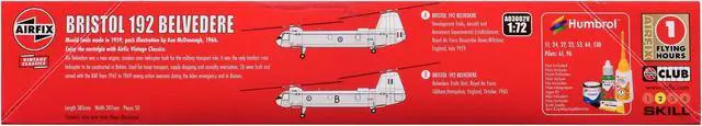 Alt view image 2 of 5 - Level 2 Model Kit Bristol 192 Belvedere Helicopter with 2 Scheme Options 1/72 Plastic Model Kit by Airfix