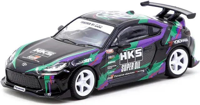 Alt view image 4 of 5 - Toyota GR86 RHD (Right Hand Drive) "HKS" Black with Graphics "Global64" Series 1/64 Diecast Model Car by Tarmac Works