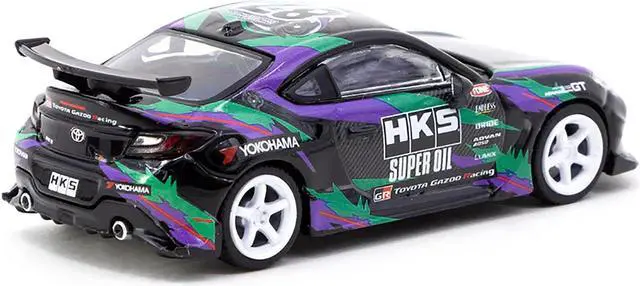 Alt view image 2 of 5 - Toyota GR86 RHD (Right Hand Drive) "HKS" Black with Graphics "Global64" Series 1/64 Diecast Model Car by Tarmac Works
