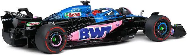 Alt view image 3 of 6 - Alpine A523 #31 Esteban Ocon "BWT" 3rd Place "Formula One F1" Monaco GP (2023) 1/43 Diecast Model Car by Solido