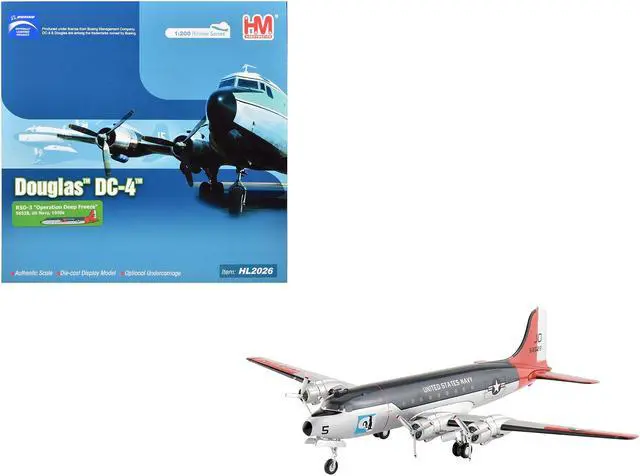 Main image of Douglas R5D-3 Skymaster Transport Aircraft "Operation Deep Freeze" US Navy "Airliner Series" 1/200 Diecast Model by Hobby Master