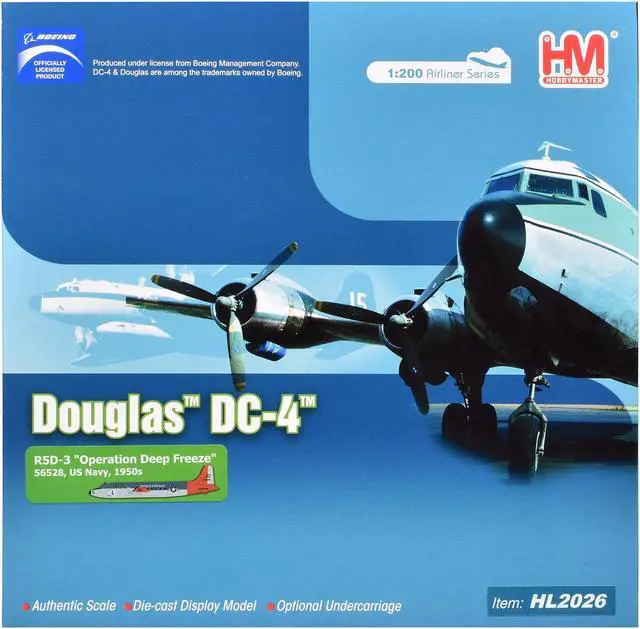 Alt view image 6 of 6 - Douglas R5D-3 Skymaster Transport Aircraft "Operation Deep Freeze" US Navy "Airliner Series" 1/200 Diecast Model by Hobby Master