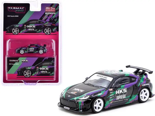 Main image of Toyota GR86 RHD (Right Hand Drive) "HKS" Black with Graphics "Global64" Series 1/64 Diecast Model Car by Tarmac Works