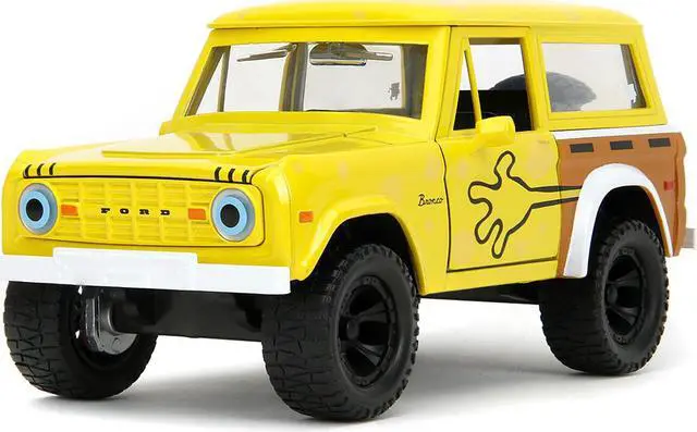 Alt view image 2 of 11 - 1973 Ford Bronco Yellow with Graphics & Diecast Figure "SpongeBob SquarePants" (1999Current) TV 1/24 Diecast Model Car by Jada