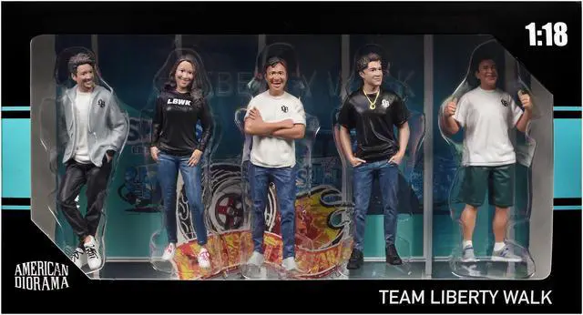 Alt view image 5 of 5 - "Team Liberty Walk" 5 piece Figure Set for 1/18 Scale Models by American Diorama