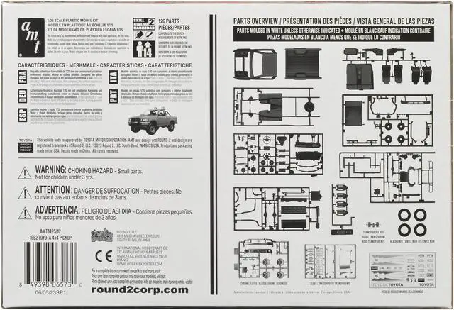 Alt view image 4 of 5 - Skill 2 Model Kit 1992 Toyota 4x4 Pickup Truck (2023) 1/20 Scale Model by AMT