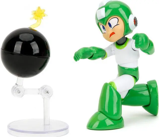 Alt view image 3 of 11 - Hyper Bomb 4.5" Moveable Figure with Accessories and Alternate Head and Hands "Mega Man" (1987) Video Game Model by Jada