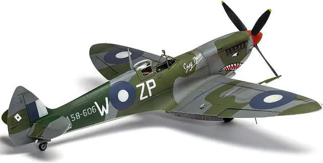Alt view image 3 of 6 - Level 4 Supermarine Spitfire Mk.VIII Fighter Aircraft with 3 Scheme Options 1/24 Plastic Model Kit by Airfix