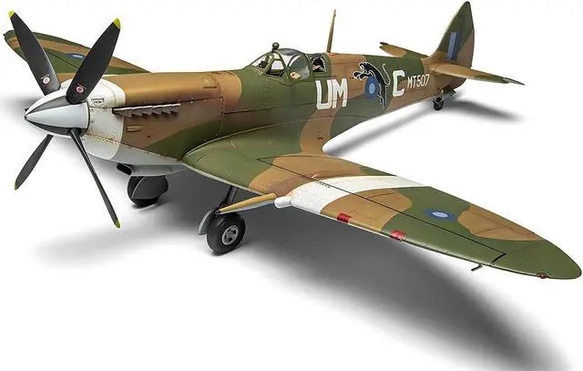 Alt view image 4 of 6 - Level 4 Supermarine Spitfire Mk.VIII Fighter Aircraft with 3 Scheme Options 1/24 Plastic Model Kit by Airfix