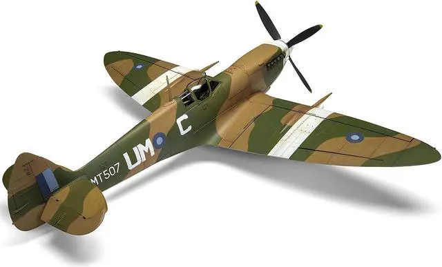 Alt view image 5 of 6 - Level 4 Supermarine Spitfire Mk.VIII Fighter Aircraft with 3 Scheme Options 1/24 Plastic Model Kit by Airfix