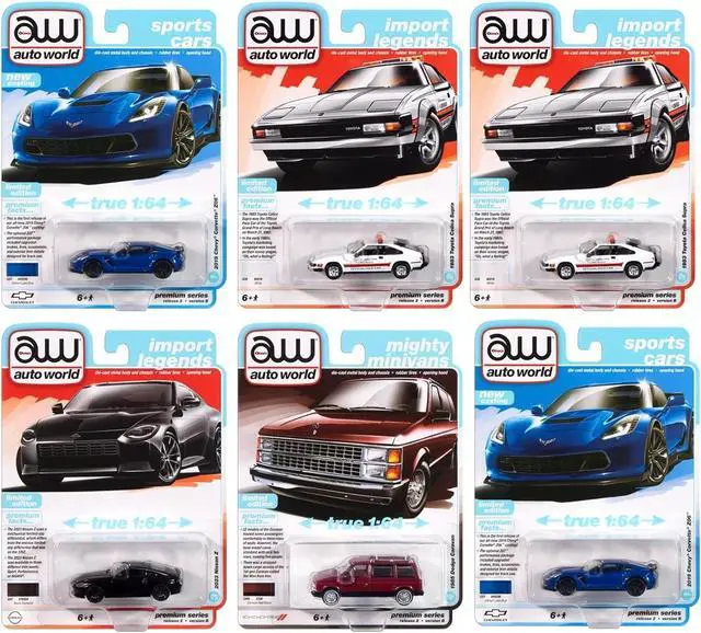 Main image of Auto World Premium 2024 Set B of 6 pieces Release 2 1/64 Diecast Model Cars by Auto World