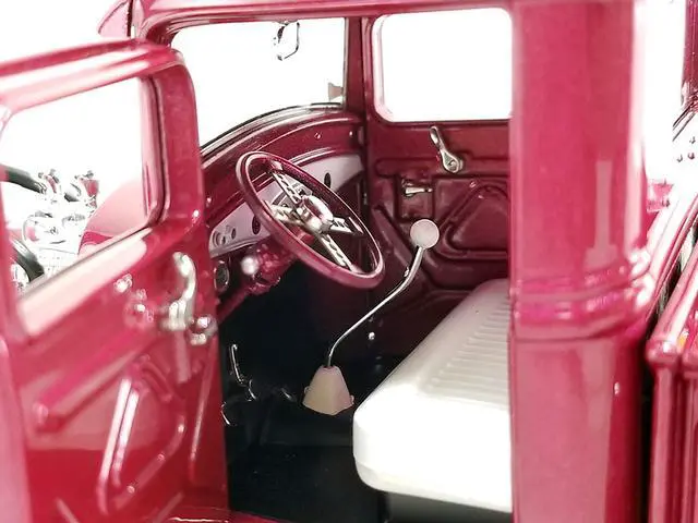 Alt view image 4 of 6 - 1932 Ford Hot Rod Pickup Truck "Grand National Deuce Series #7" Cotton Candy Pink Met w/Graphics 1/18 Diecast Model Car by ACME