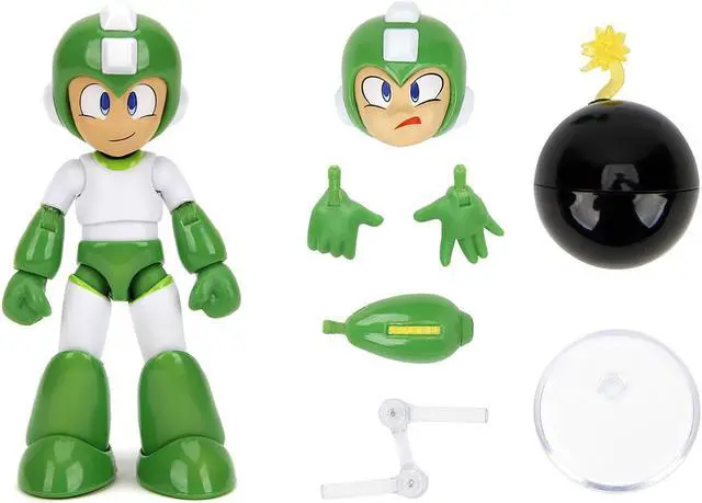 Alt view image 2 of 11 - Hyper Bomb 4.5" Moveable Figure with Accessories and Alternate Head and Hands "Mega Man" (1987) Video Game Model by Jada