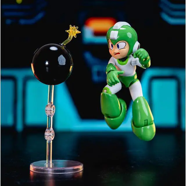 Alt view image 6 of 11 - Hyper Bomb 4.5" Moveable Figure with Accessories and Alternate Head and Hands "Mega Man" (1987) Video Game Model by Jada