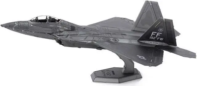 Alt view image 2 of 6 - Model Kit Lockheed Martin F-22 Raptor Stealth Aircraft "United States Air Force" Steel Model by Metal Earth