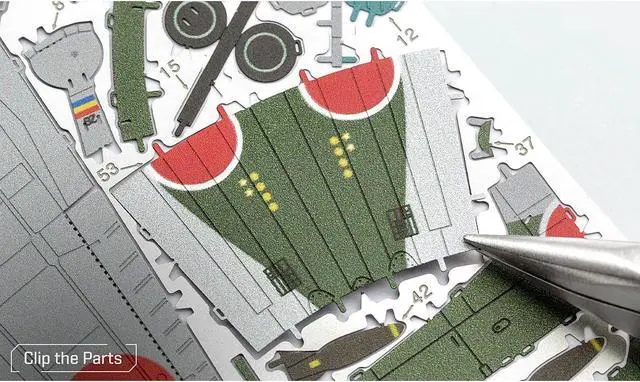 Alt view image 4 of 6 - Mitsubishi A6M Zero Fighter Aircraft "World War II" Imperial Japanese Navy (Moderate Difficulty) Steel Model Kit by Metal Earth