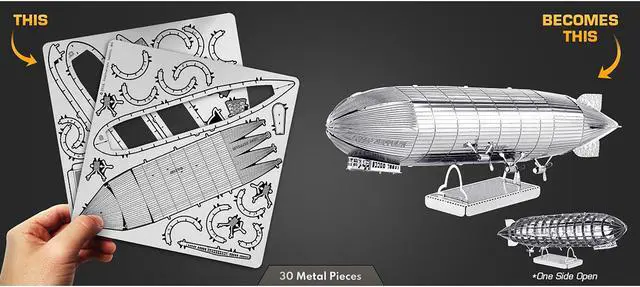 Alt view image 5 of 7 - Model Kit Graf Zeppelin Airship (Moderate Difficulty) Steel Model by Metal Earth