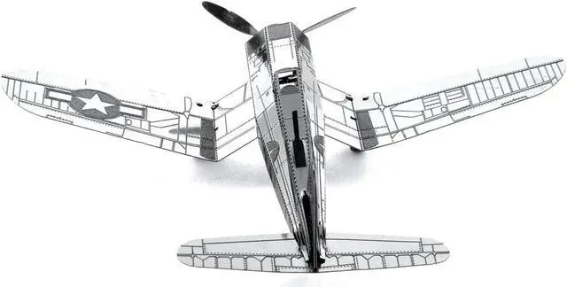 Alt view image 2 of 6 - Model Kit Vought F4U Corsair Fighter Aircraft "United States Navy" (Moderate Difficulty) Steel Model by Metal Earth