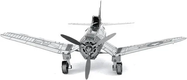 Alt view image 3 of 6 - Model Kit Vought F4U Corsair Fighter Aircraft "United States Navy" (Moderate Difficulty) Steel Model by Metal Earth