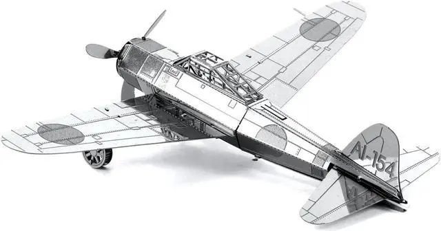 Alt view image 2 of 6 - Model Kit Mitsubishi Zero Fighter Aircraft "Imperial Japanese Navy Air Service" (Moderate Difficulty) Steel Model by Metal Earth