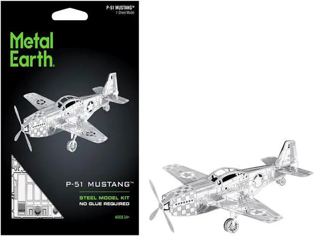 Main image of Model Kit North American P-51 Mustang Fighter Aircraft "Big Beautiful Doll" US Army Air Forces Steel Model by Metal Earth