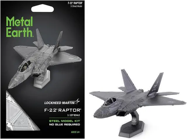 Main image of Model Kit Lockheed Martin F-22 Raptor Stealth Aircraft "United States Air Force" Steel Model by Metal Earth