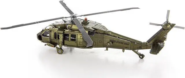 Alt view image 4 of 6 - Model Kit Sikorsky Black Hawk Helicopter "United States Army" (Moderate Difficulty) Steel Model by Metal Earth