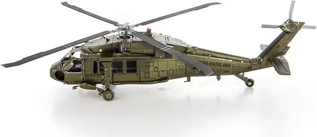 Alt view image 3 of 6 - Model Kit Sikorsky Black Hawk Helicopter "United States Army" (Moderate Difficulty) Steel Model by Metal Earth