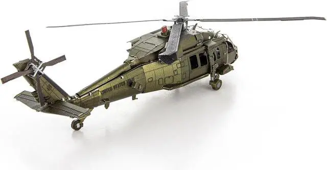 Alt view image 5 of 6 - Model Kit Sikorsky Black Hawk Helicopter "United States Army" (Moderate Difficulty) Steel Model by Metal Earth
