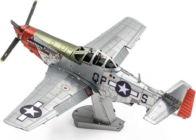 Alt view image 2 of 6 - Model Kit North American P-51D Mustang Fighter Aircraft "Sweet Arlene" US Army Air Forces Steel Model by Metal Earth