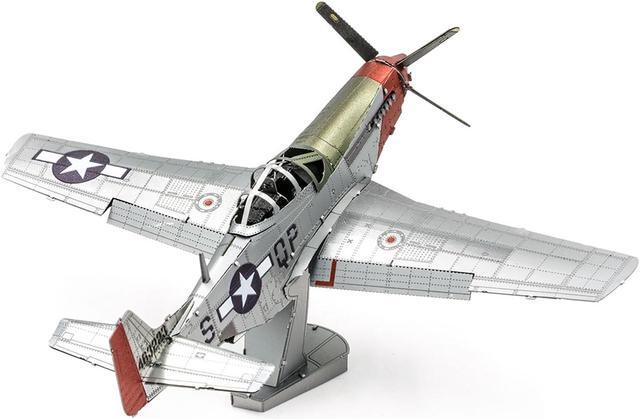 Alt view image 3 of 6 - Model Kit North American P-51D Mustang Fighter Aircraft "Sweet Arlene" US Army Air Forces Steel Model by Metal Earth