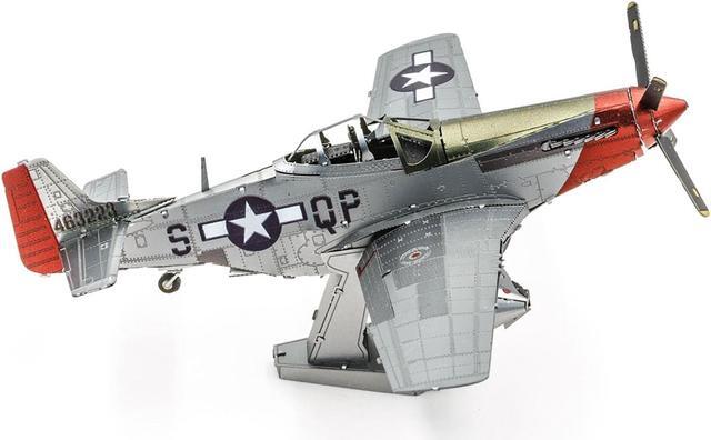 Alt view image 4 of 6 - Model Kit North American P-51D Mustang Fighter Aircraft "Sweet Arlene" US Army Air Forces Steel Model by Metal Earth
