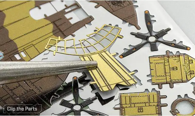 Alt view image 6 of 6 - Model kit Consolidated B-24 Liberator Bomber Aircraft "Diamond Lil" United States Army Air Forces  Steel Model by Metal Earth