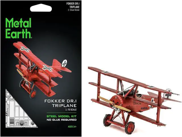 Main image of Model Kit Fokker Dr.I Triplane Fighter Aircraft "Red Baron" German Air Force (Moderate Difficulty) Steel Model by Metal Earth