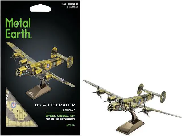 Main image of Model kit Consolidated B-24 Liberator Bomber Aircraft "Diamond Lil" United States Army Air Forces  Steel Model by Metal Earth