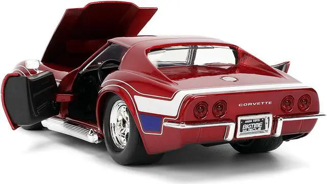 Alt view image 4 of 11 - 1969 Chevrolet Corvette Stingray ZL1 Red Metallic w/Stars and Stripes Graphics "Bigtime Muscle" 1/24 Diecast Model Car by Jada