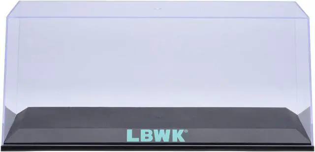 Alt view image 2 of 6 - Collectible Display Show Case with Black Plastic Base and Green "LBWK" Logo for 1/18-1/24 Scale Model Cars by Autoart