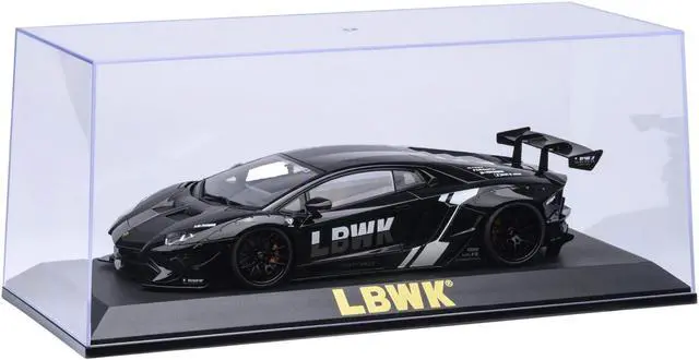 Alt view image 5 of 6 - Collectible Display Show Case with Black Plastic Base and Gold "LBWK" Logo for 1/18-1/24 Scale Model Cars by Autoart
